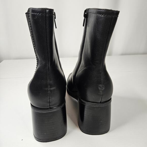 Nine West Women's Doleas Ankle Boot Size 8 M Faux Leather Block Heel Boots - Picture 4 of 8